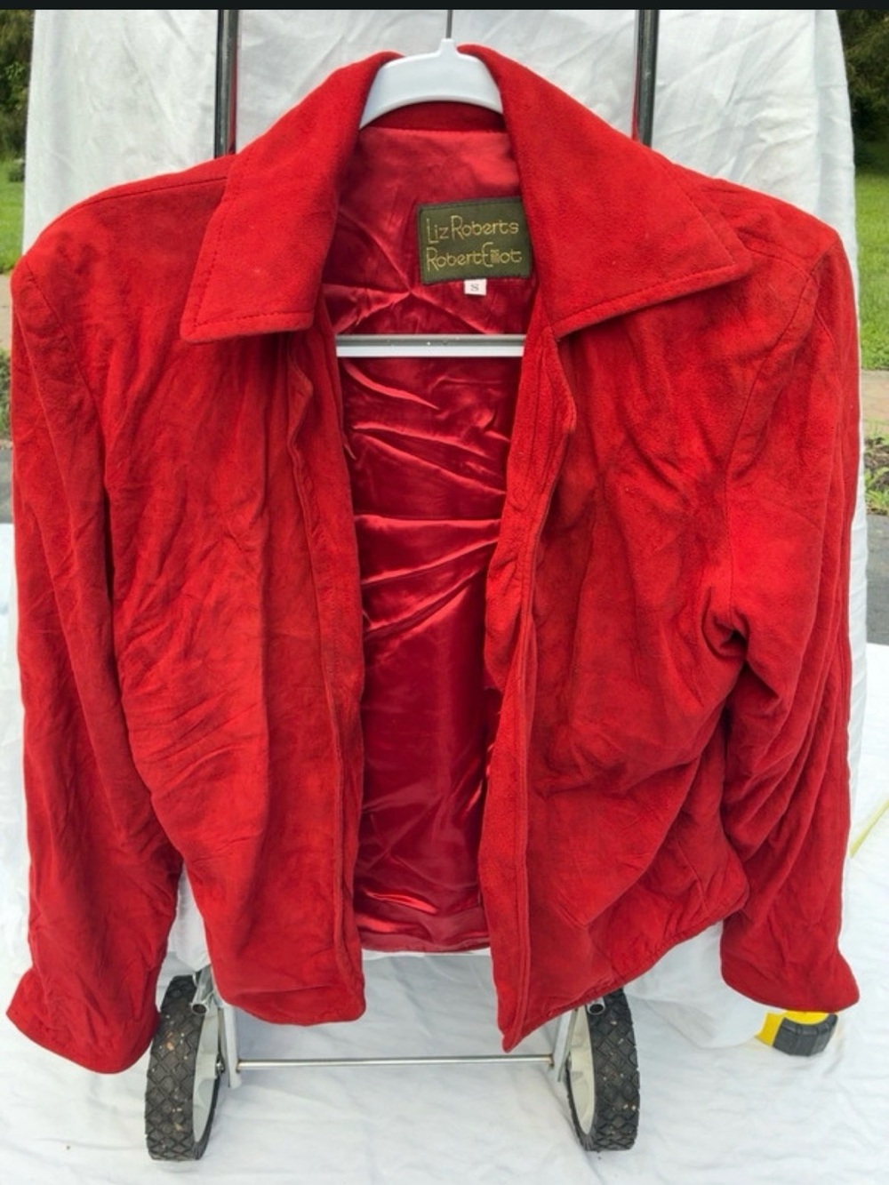 Liz Roberts Robert Elliot Red Suede Leather Jacket Womens Small